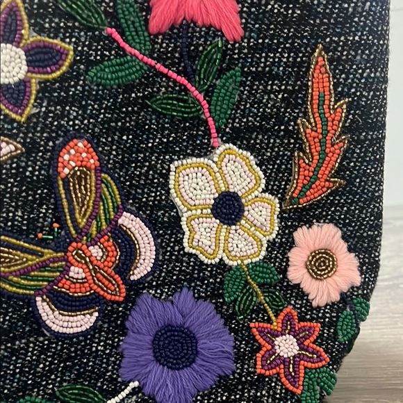 America & Beyond Embroidered Floral Tote Bag - Multi vibrant colors . - Picture 4 of 11